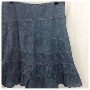 DKNY Denim Tiered Skirt